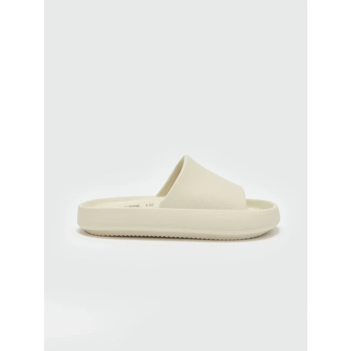 LCW STEPS Bej Kalın Taban Tek Bantlı Kadın Terlik