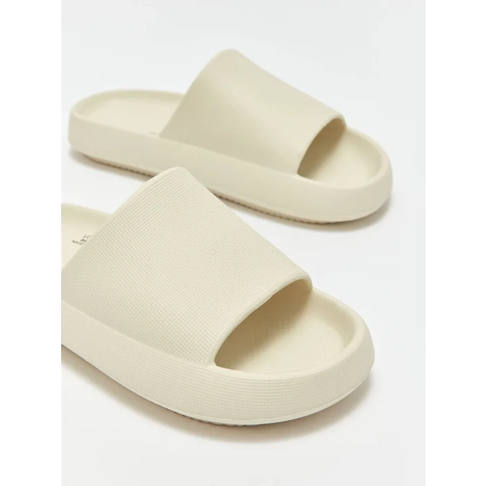 LCW STEPS Bej Kalın Taban Tek Bantlı Kadın Terlik