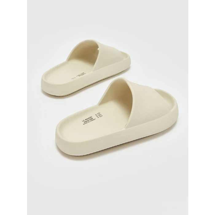 LCW STEPS Bej Kalın Taban Tek Bantlı Kadın Terlik