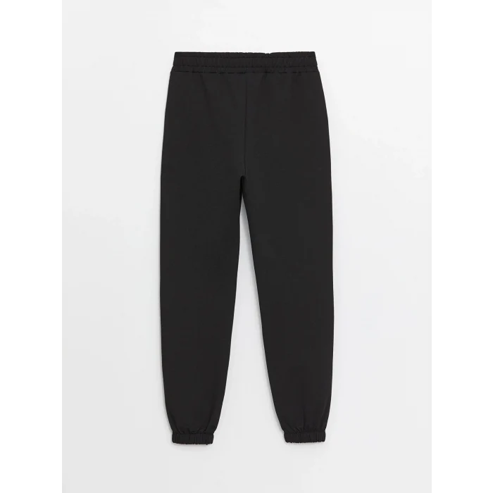 XSIDE Siyah Kadın Beli Lastikli Düz Jogger Eşofman Altı