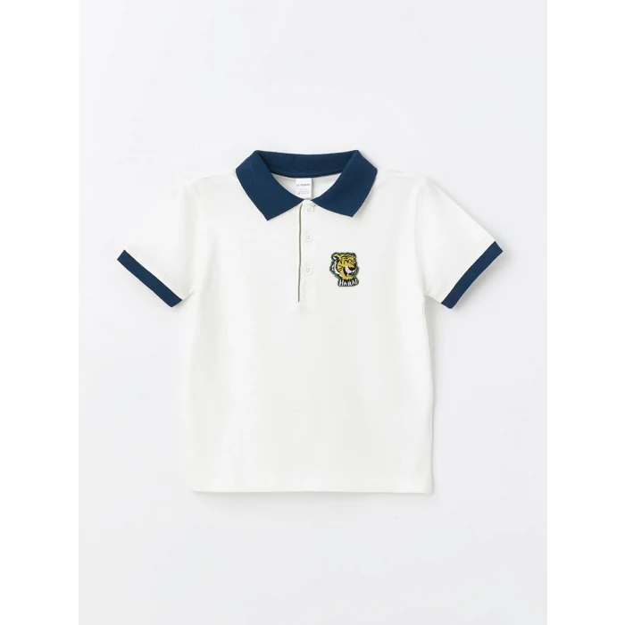 LCW Kids Ekru Polo Yaka Kısa Kollu Erkek Bebek Tişört ve Şort 2li Takım