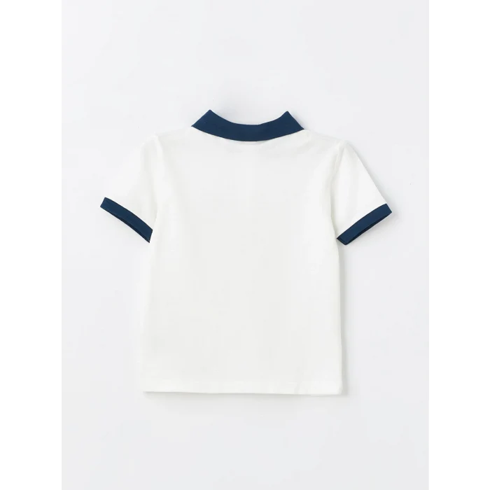 LCW Kids Ekru Polo Yaka Kısa Kollu Erkek Bebek Tişört ve Şort 2li Takım