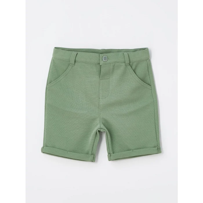 LCW Kids Ekru Polo Yaka Kısa Kollu Erkek Bebek Tişört ve Şort 2li Takım