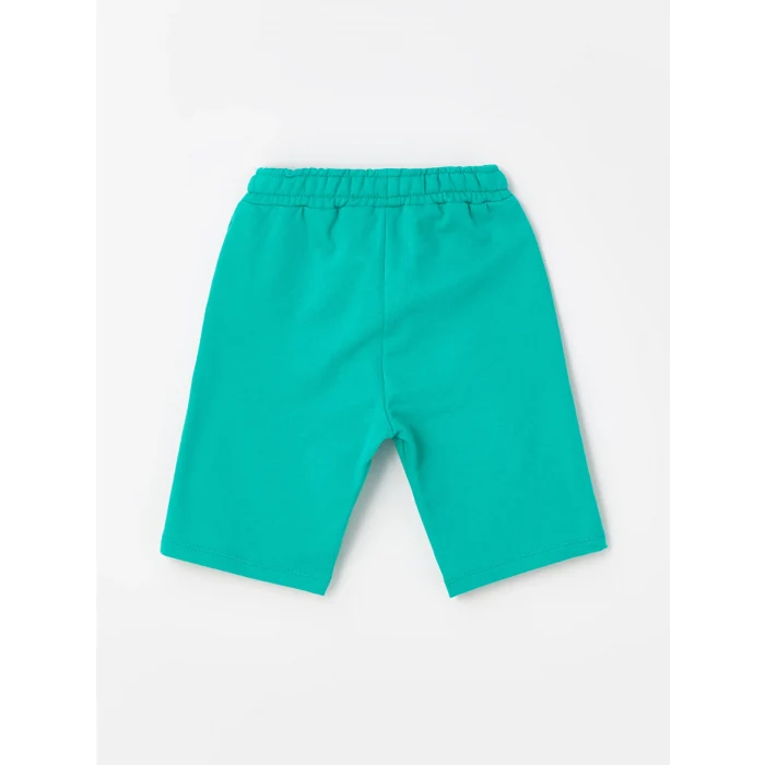 LCW Kids Ekru Bisiklet Yaka Kısa Kollu Baskılı Erkek Bebek Tişört ve Şort 2li Takım