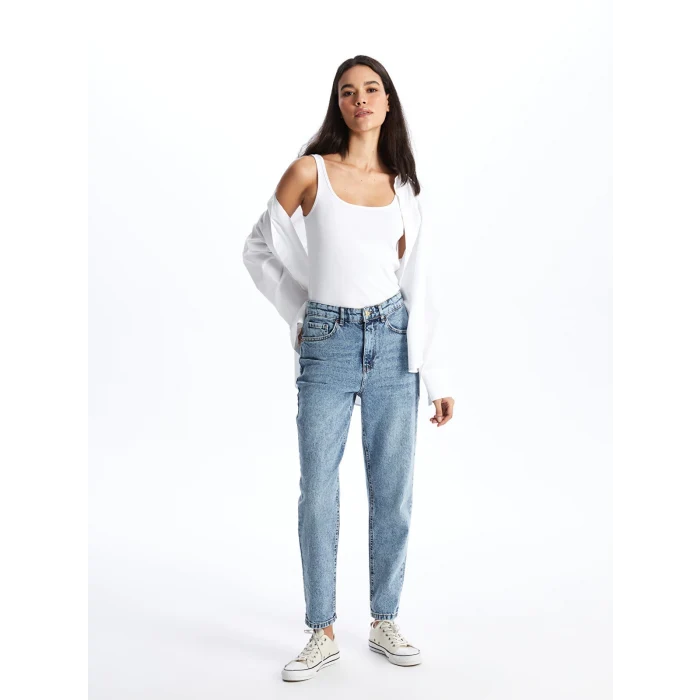 LCW Jeans Indigo Mom Fit Kadın Jean Pantolon