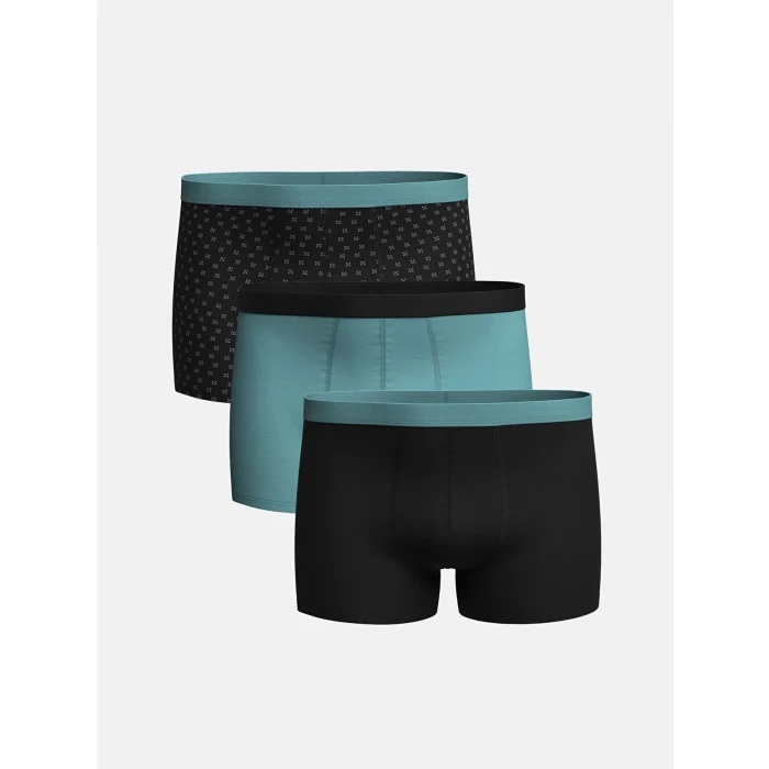 LC WAIKIKI Siyah Standart Kalıp Pamuklu Esnek Erkek Boxer 3lü