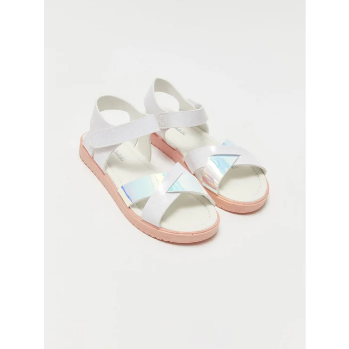 LCW STEPS Beyaz Baskılı Kız Çocuk Sandalet