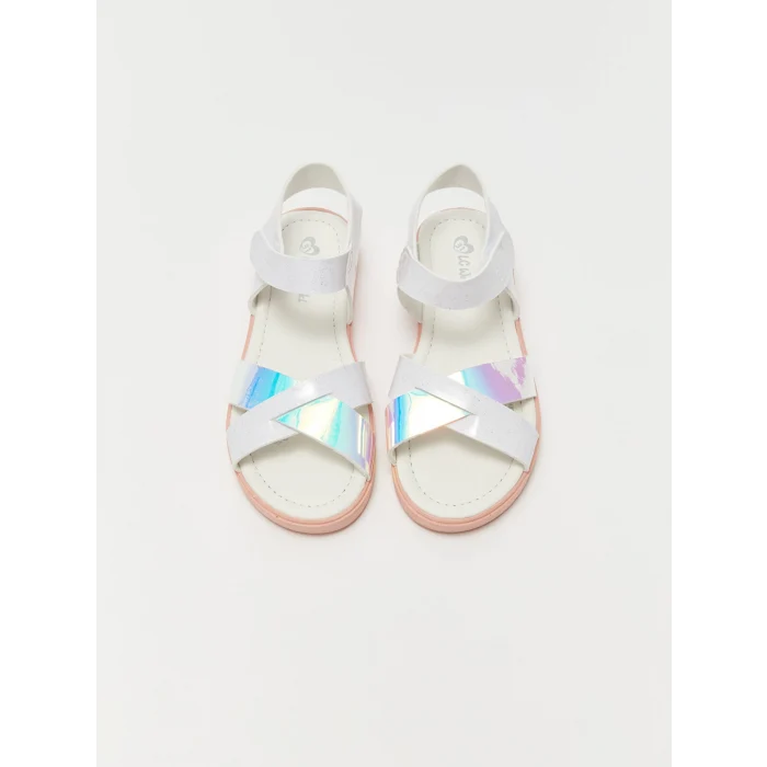 LCW STEPS Beyaz Baskılı Kız Çocuk Sandalet