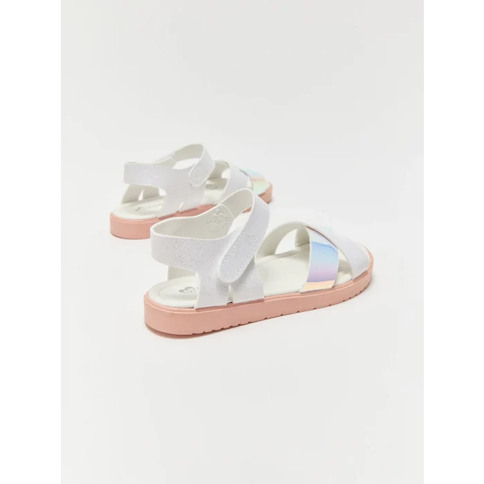 LCW STEPS Beyaz Baskılı Kız Çocuk Sandalet