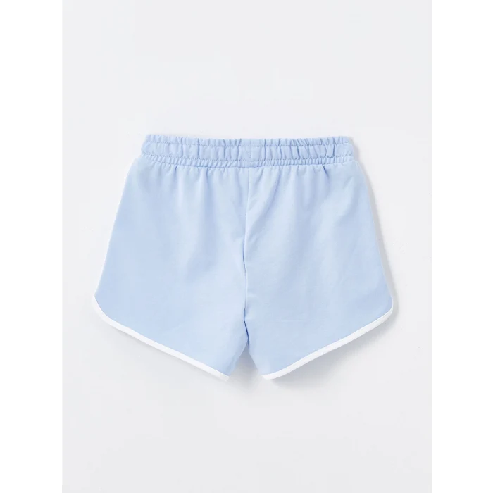 LCW Kids Ekru Bisiklet Yaka Baskılı Kısa Kollu Kız Çocuk Tişört ve Şort