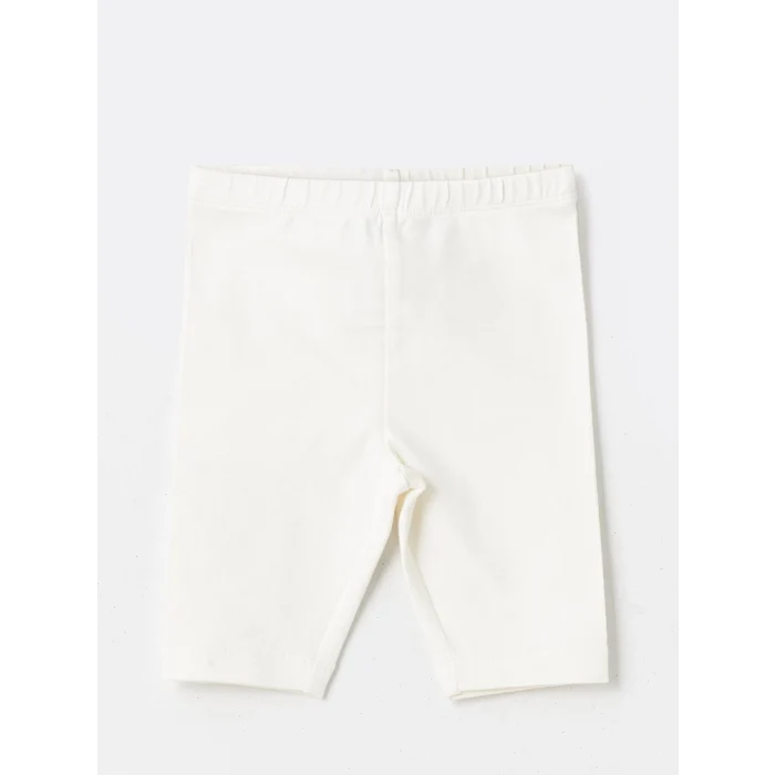 LCW baby Pembe Bisiklet Yaka Çiçekli Kız Bebek Bluz ve Tayt 2li Takım