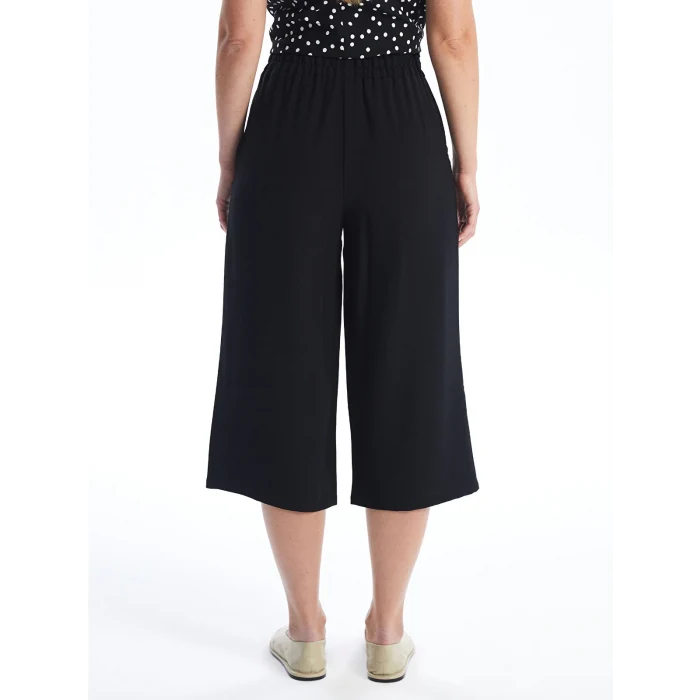 LCWAIKIKI Classic Siyah Beli Lastikli Rahat Kalıp Kadın Kapri