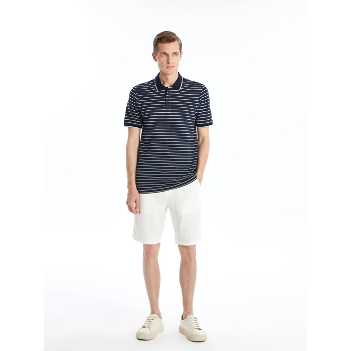 SOUTHBLUE Lacivert Polo Yaka Kısa Kollu Çizgili Erkek Tişört