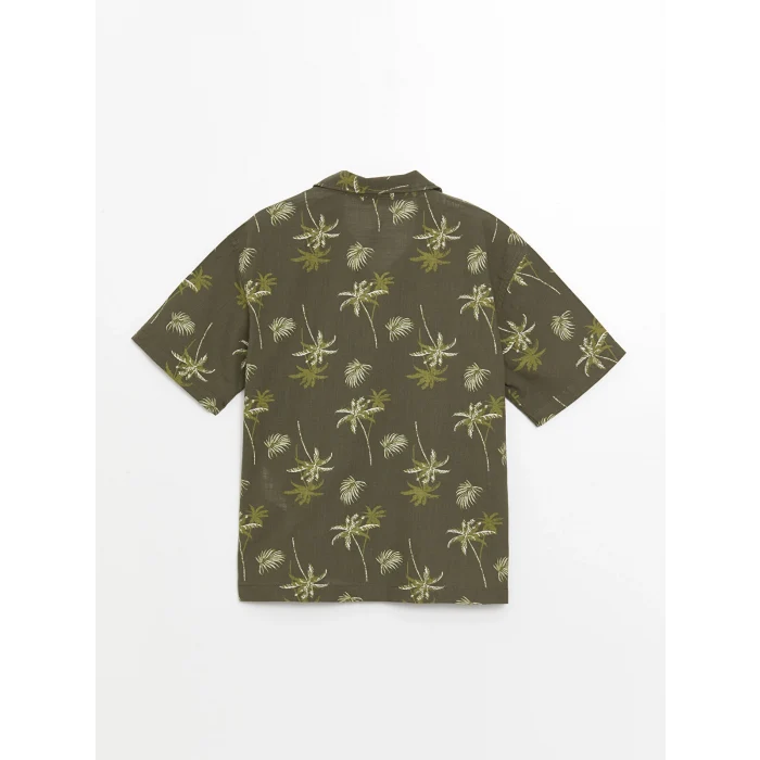 LCW Kids Yeşil Rahat Kalıp Desenli Erkek Çocuk Gömlek