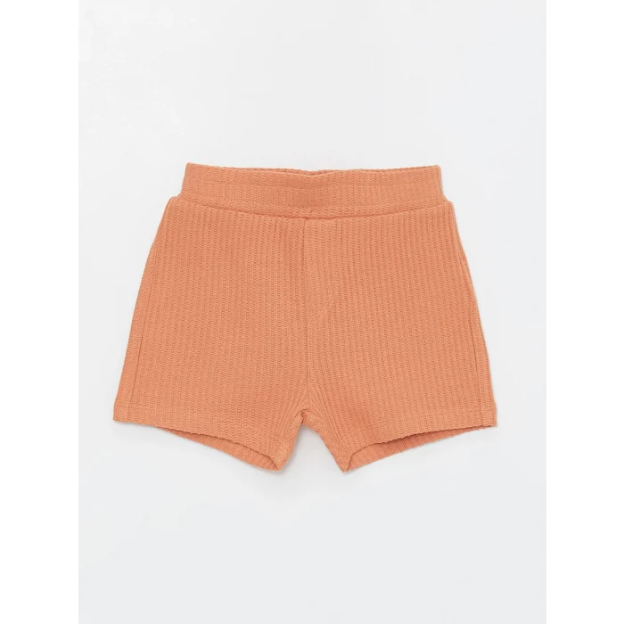 LCW baby Ekru Bisiklet Yaka Kısa Kollu Baskılı Erkek Bebek Tişört ve Şort 2li Takım