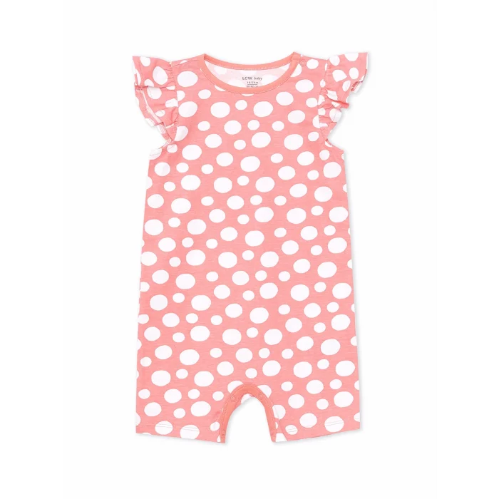 LCW baby Ekru Bisiklet Yaka Kız Bebek Tulum 2li