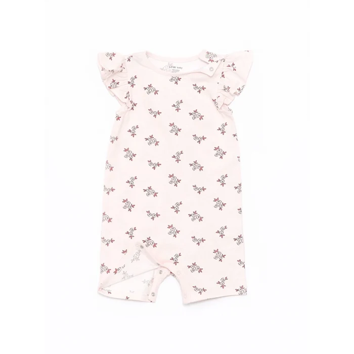 LCW baby Ekru Bisiklet Yaka Kız Bebek Tulum 2li