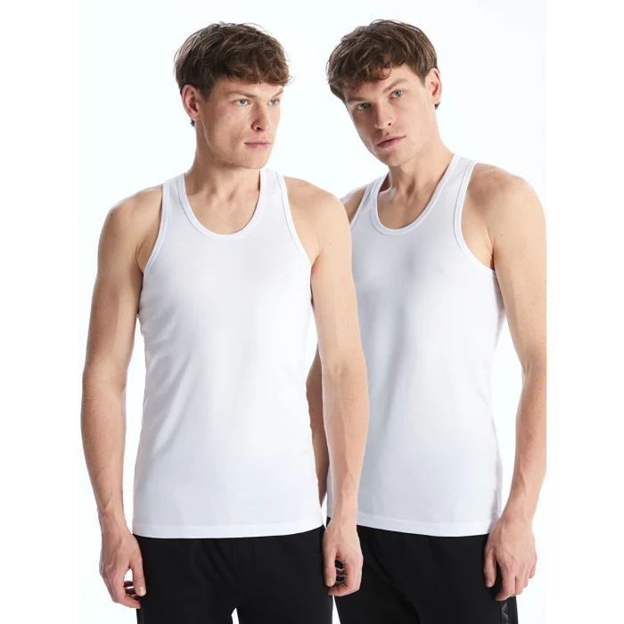 LC WAIKIKI Beyaz U Yaka Penye Erkek Atlet 2li