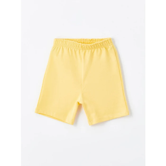 LCW Kids Ekru Bisiklet Yaka Baskılı Erkek Bebek Tişört ve Şort 2li Takım