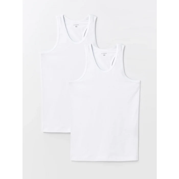 LC WAIKIKI Beyaz U Yaka Penye Erkek Atlet 2li