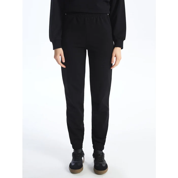 LCW Modest Siyah Kadın Beli Lastikli Düz Jogger Eşofman Altı