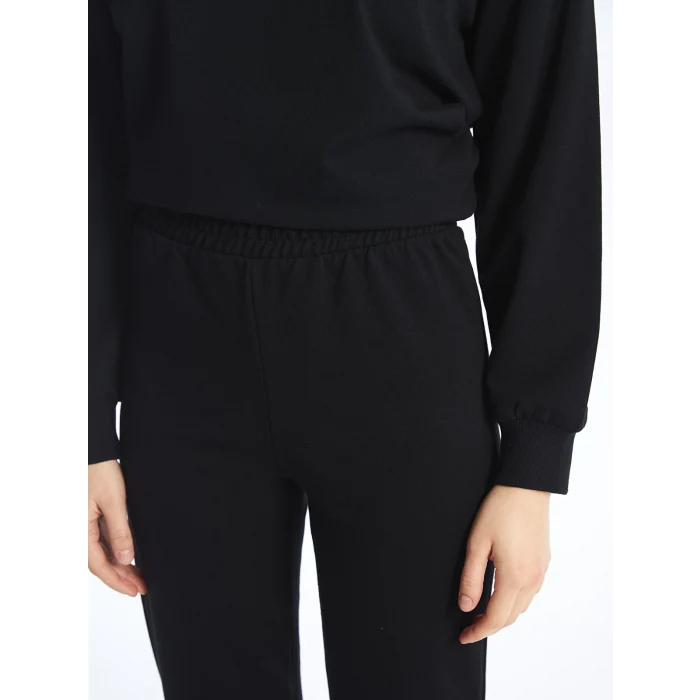 LCW Modest Siyah Kadın Beli Lastikli Düz Jogger Eşofman Altı