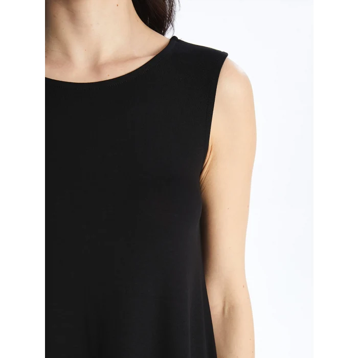 LCW Grace Siyah Kadın Bisiklet Yaka Düz Elbise