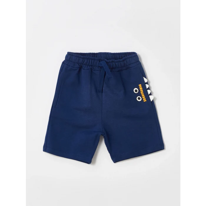 LCW Kids Ekru Bisiklet Yaka Kısa Kollu Baskılı Erkek Bebek Tişört ve Şort 2li Takım