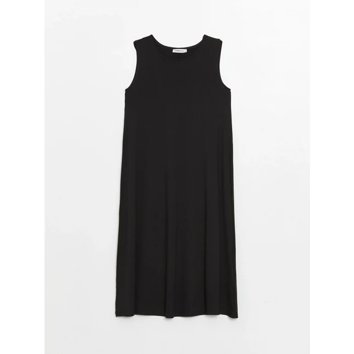 LCW Grace Siyah Kadın Bisiklet Yaka Düz Elbise