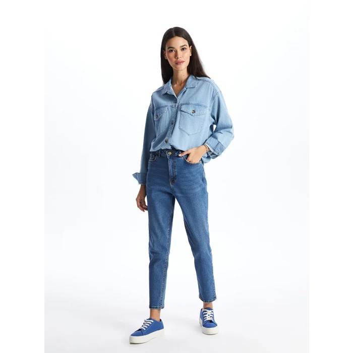 LCW Jeans Indigo Slim Mom Kadın Jean Pantolon