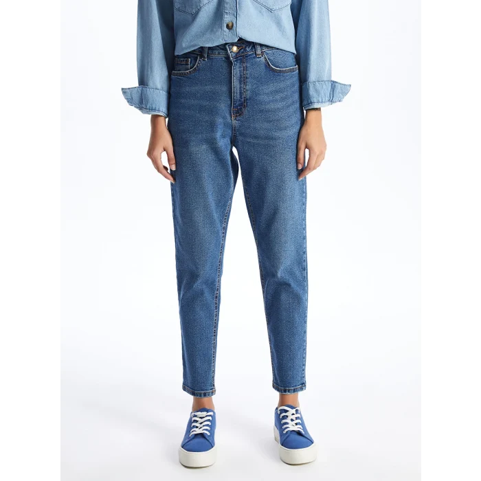 LCW Jeans Indigo Slim Mom Kadın Jean Pantolon