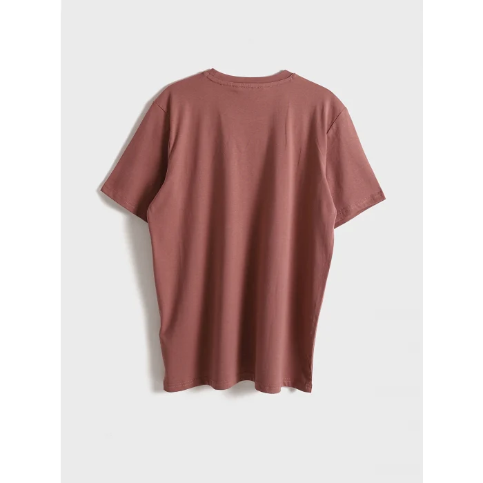 XSIDE Pembe Bisiklet Yaka Kısa Kollu Renk Bloklu Penye Erkek Tişört