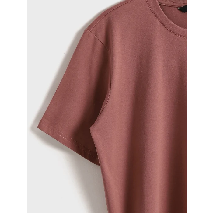 XSIDE Pembe Bisiklet Yaka Kısa Kollu Renk Bloklu Penye Erkek Tişört