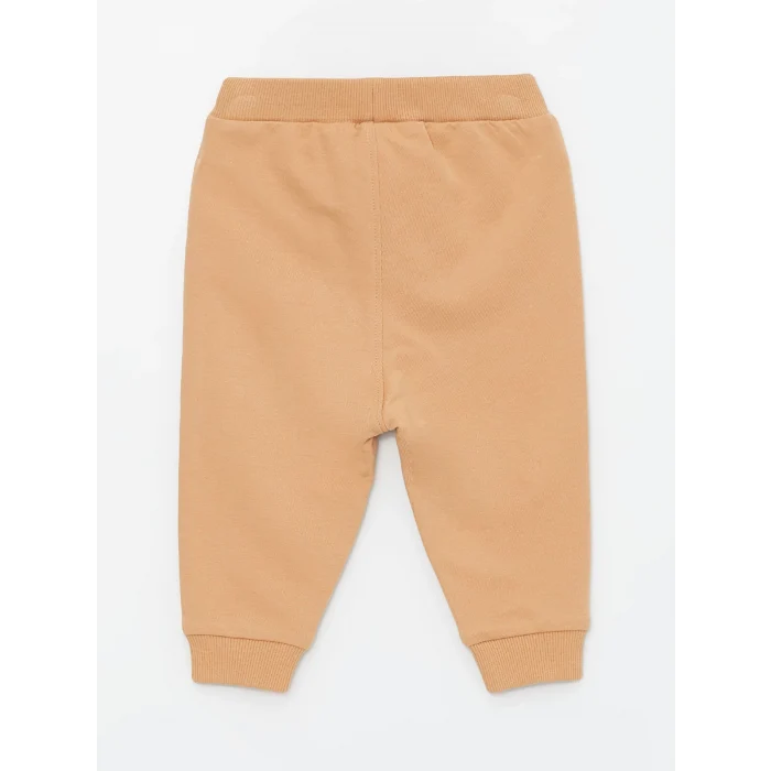 LCW baby Ekru Bisiklet Yaka Kısa Kollu Baskılı Erkek Bebek Tişört ve Eşofman Alt 2li Takım