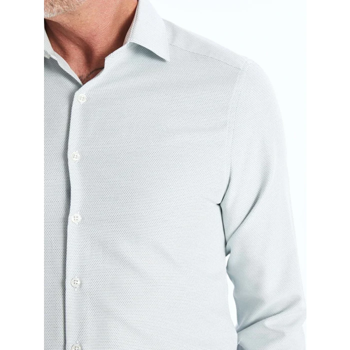 LCWAIKIKI Formal Yeşil Slim Fit Uzun Kollu Armürlü Erkek Dokulu Gömlek