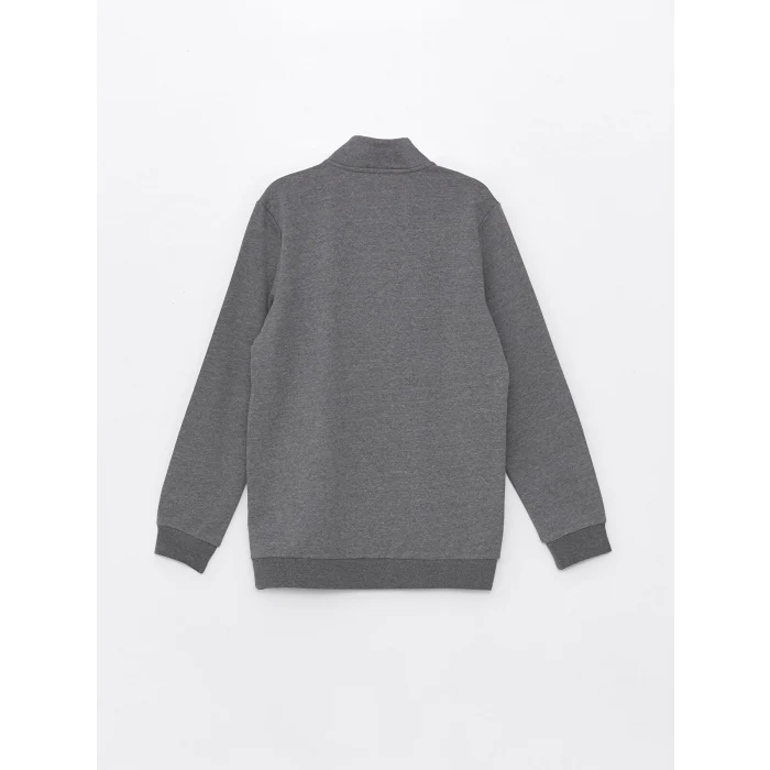 LCWAIKIKI Classic Antrasit Dik Yaka Uzun Kollu Erkek Kalın Sweatshirt