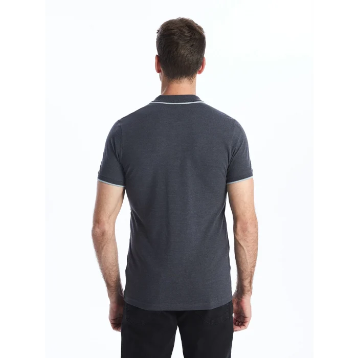 LCWAIKIKI Classic Antrasit Polo Yaka Kısa Kollu Pike Erkek Tişört