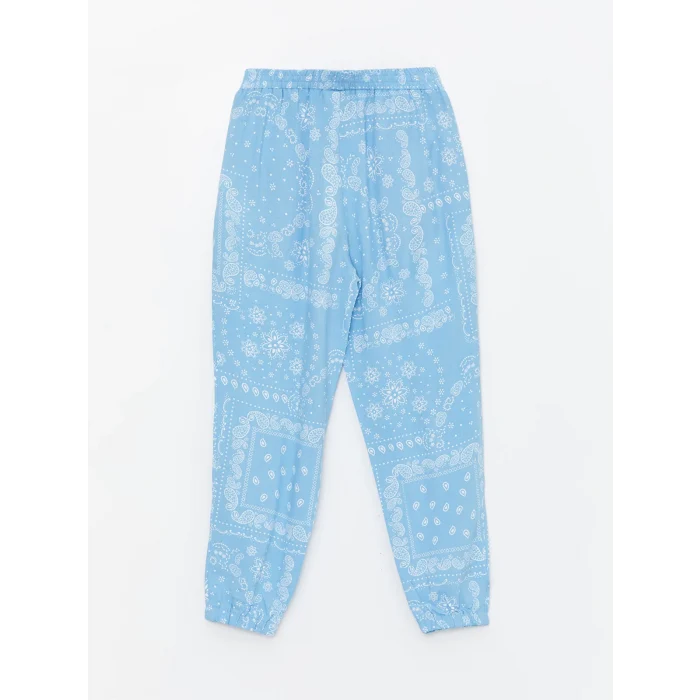 LCW Kids Mavi Beli Lastikli Kız Çocuk Jogger Pantolon