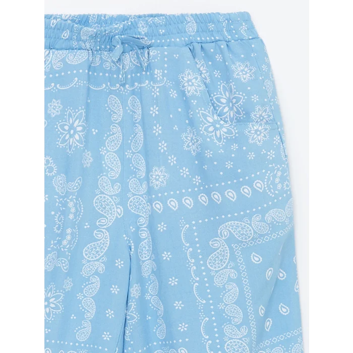 LCW Kids Mavi Beli Lastikli Kız Çocuk Jogger Pantolon