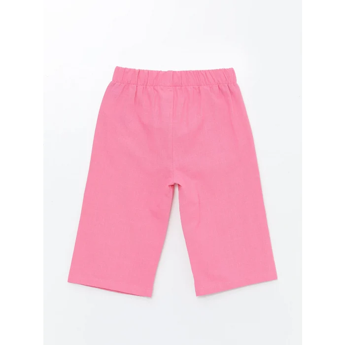 LCW Kids Pembe Kare Yaka Askılı Kız Bebek Bluz ve Pantolon 2li Takım