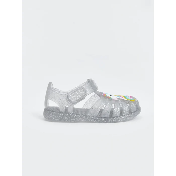 LCW STEPS Renksiz Baskılı Kız Bebek Sandalet