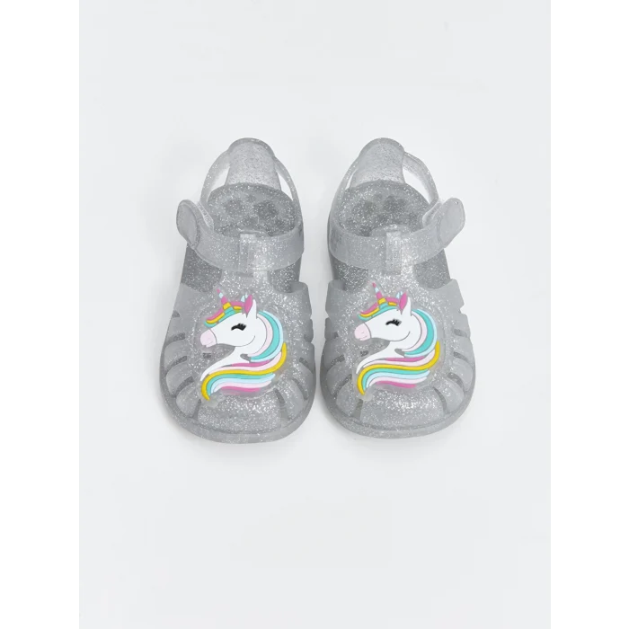 LCW STEPS Renksiz Baskılı Kız Bebek Sandalet