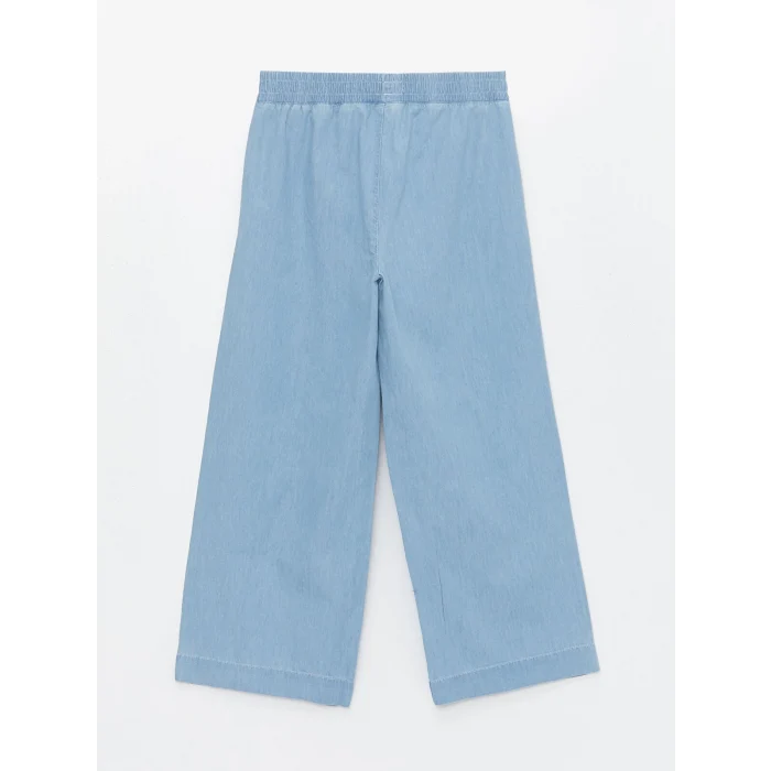 LCW Modest Indigo Beli Lastikli Wideleg Kadın Jean Pantolon