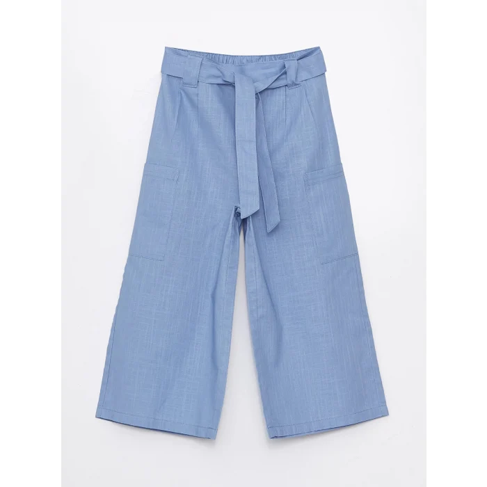 LCW Kids Mavi Beli Lastikli Kız Çocuk Kapri