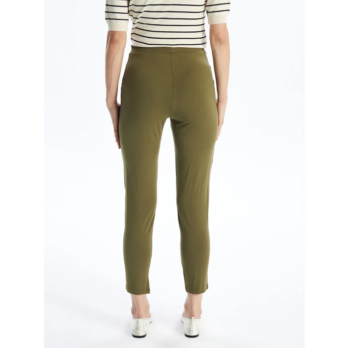 LCWAIKIKI Basic Haki Kadın Beli Lastikli Düz Eşofman Altı