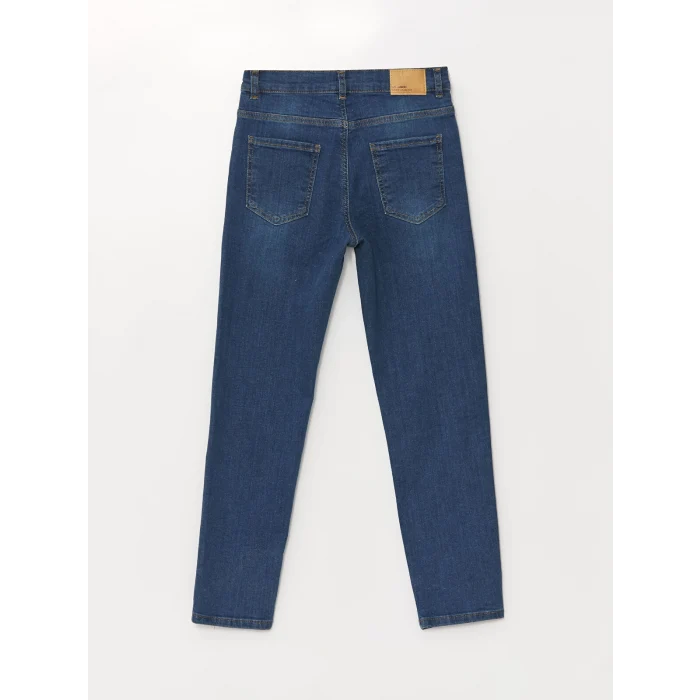 LCW Kids Indigo Beli Ayarlanabilir Lastikli Erkek Çocuk Jean Pantolon