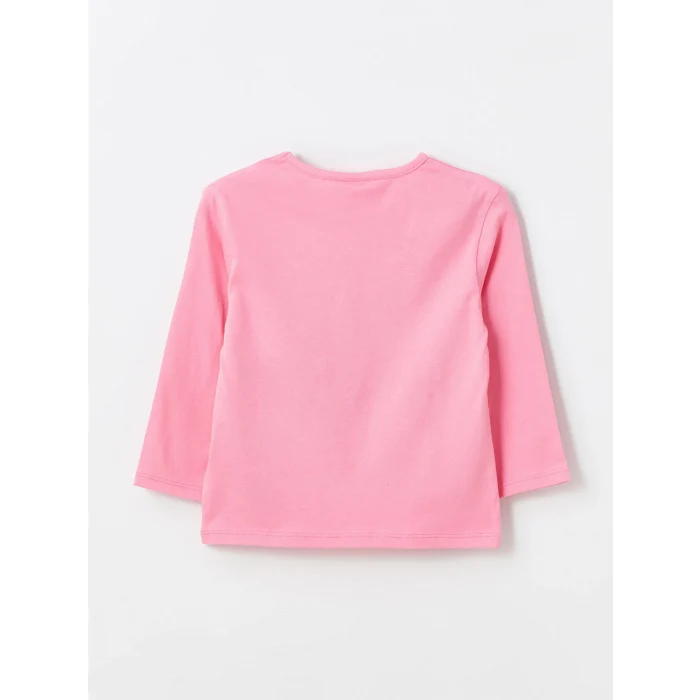 LCW Kids Pembe Bisiklet Yaka Uzun Kollu Kız Bebek Tişört 2li
