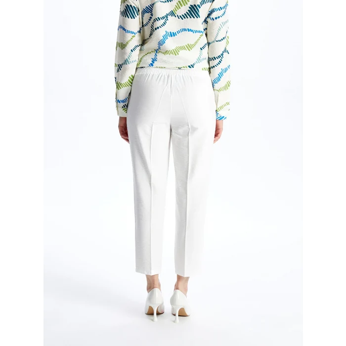 LCW Modest Beyaz Beli Lastikli Rahat Kalıp Kadın Pantolon