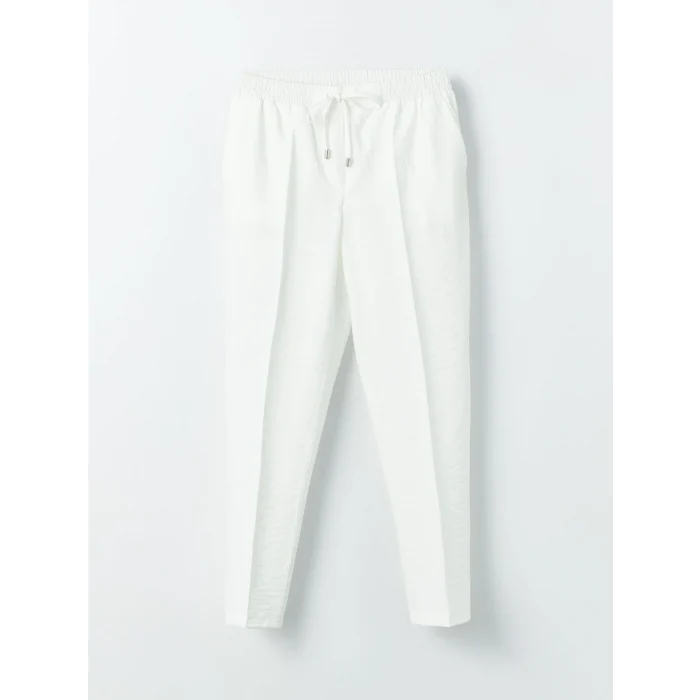 LCW Modest Beyaz Beli Lastikli Rahat Kalıp Kadın Pantolon