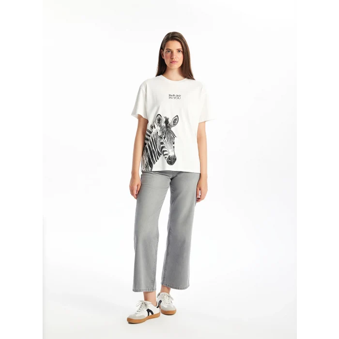 LCW Jeans Gri Wideleg Kadın Jean Pantolon